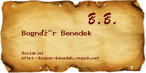 Bognár Benedek névjegykártya